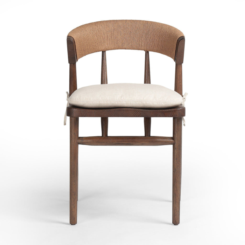 Harmonie Dining Chair with Cushioned Seat and C-Back in Rope