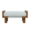 Ilyna Herringbone End of Bed Bench Seat Recycled Teak