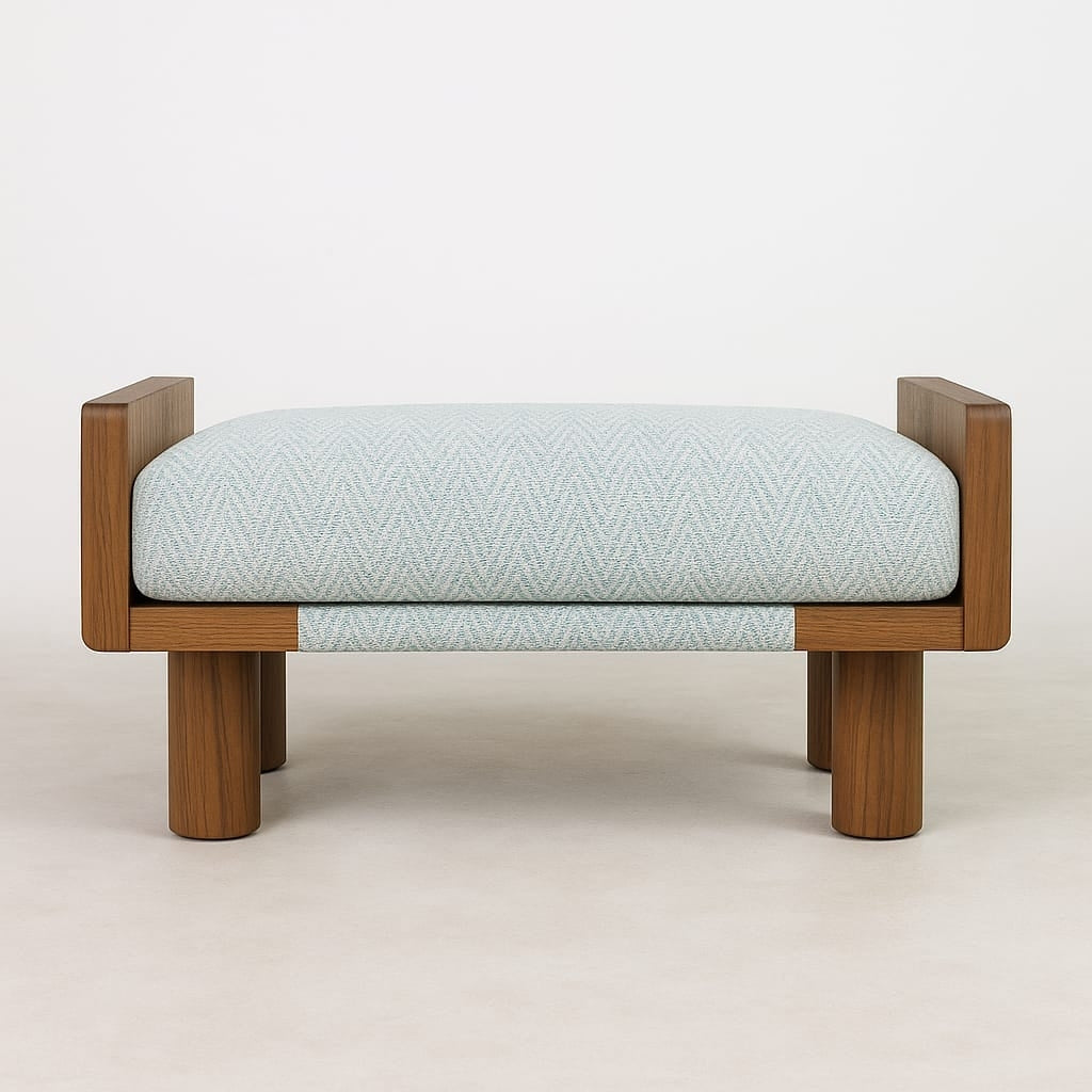 Ilyna Herringbone End of Bed Bench Seat Recycled Teak