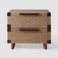 Lapu Brown Hand Woven 2 Drawer Nightstand