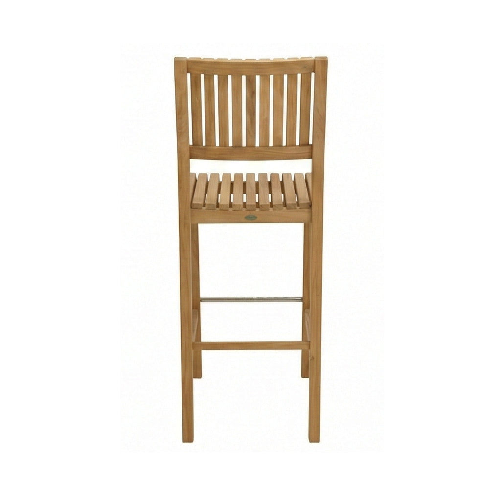 Maxime Armless Teak Outdoor Bar Stool
