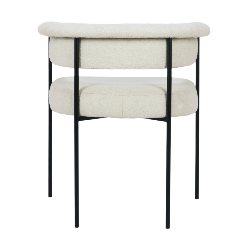 Mikra Dining Chair Cream Boucle - NUEMA