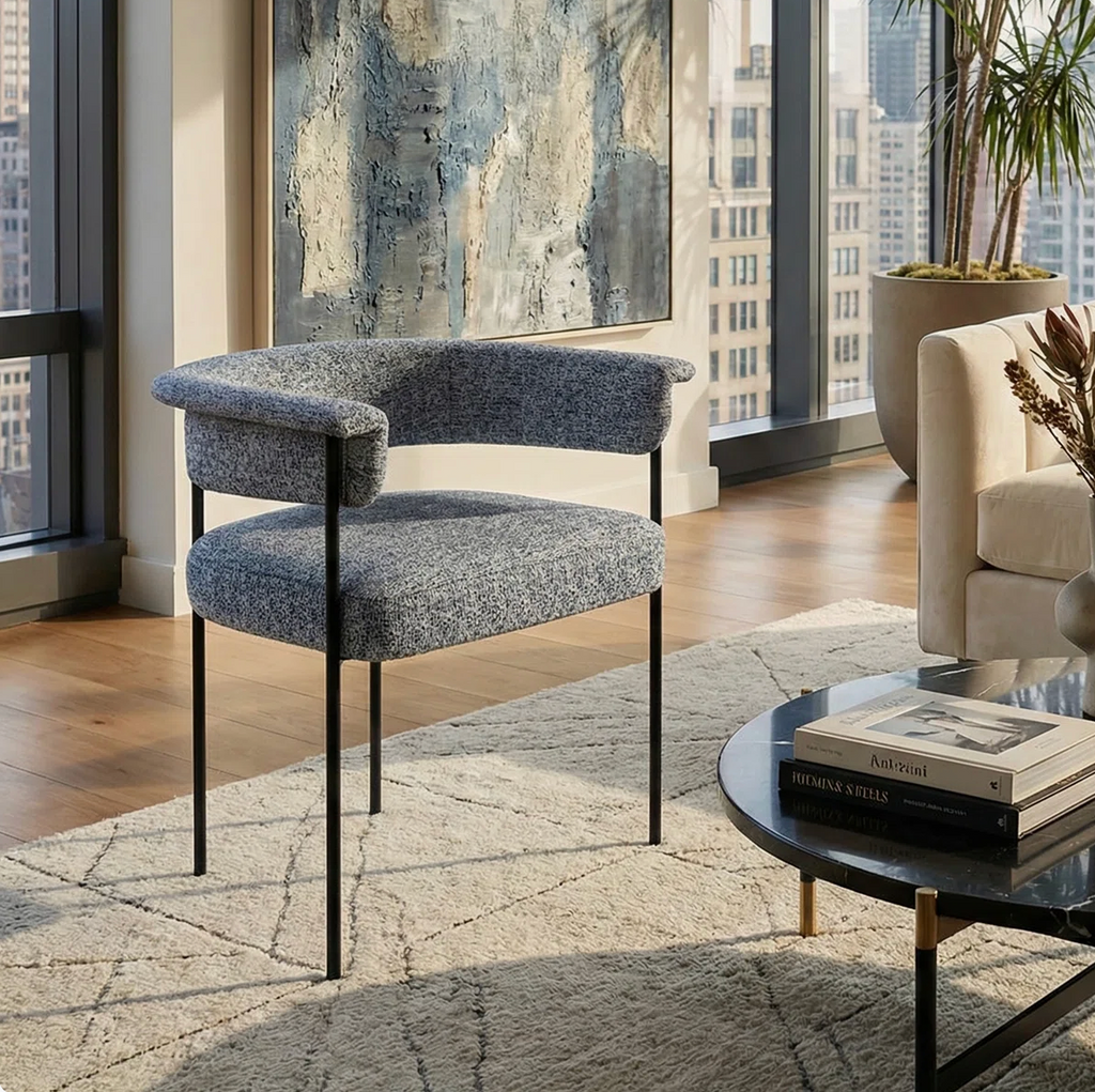 Mikra Dining Chair Gray Boucle