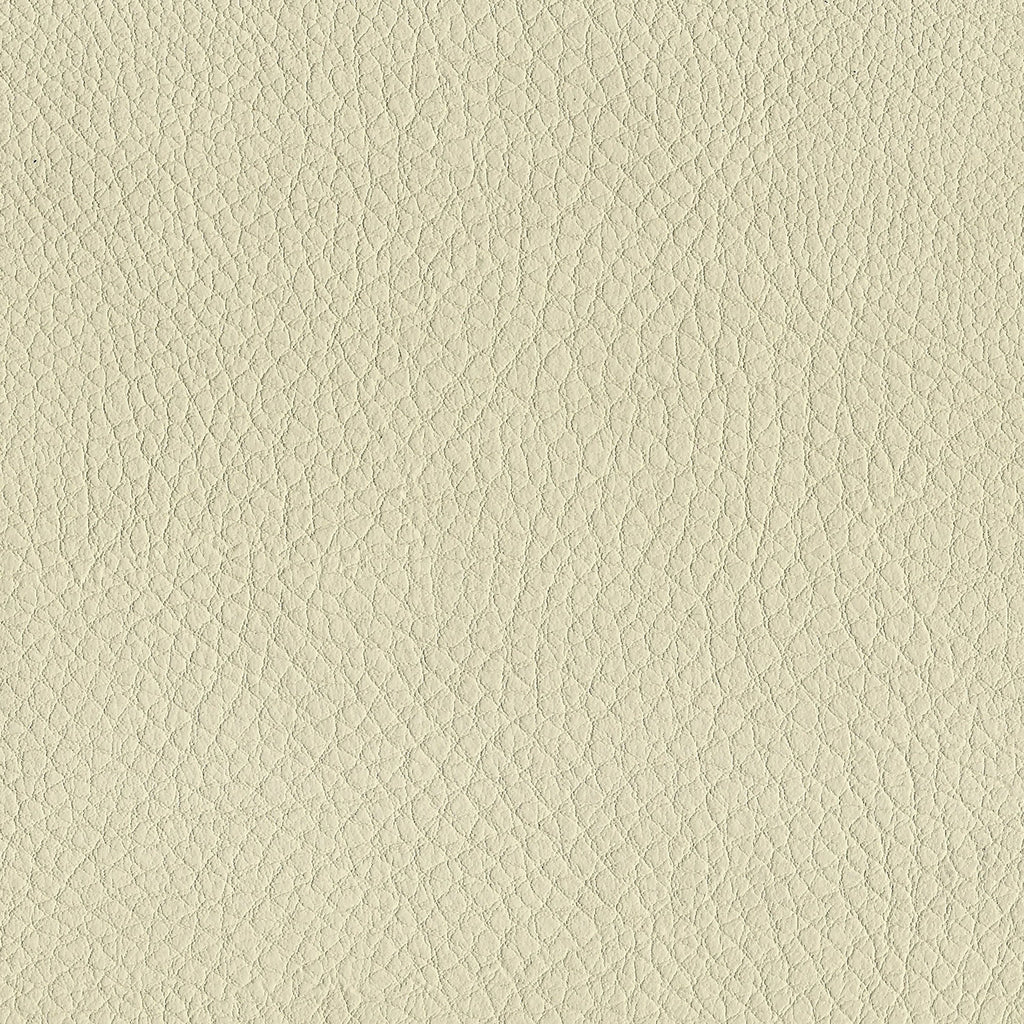 Close-up of beige leather upholstery showing fine pebble-grain texture and subtle natural creases, illustrating the chair's neutral, mid-century modern seat finish.