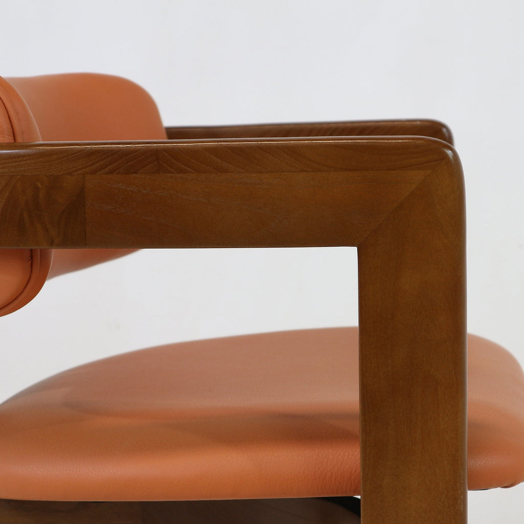 Pamplona Walnut Dining Chair with Rubio Monocoat Finish and Gruppo Mastrotto Leather