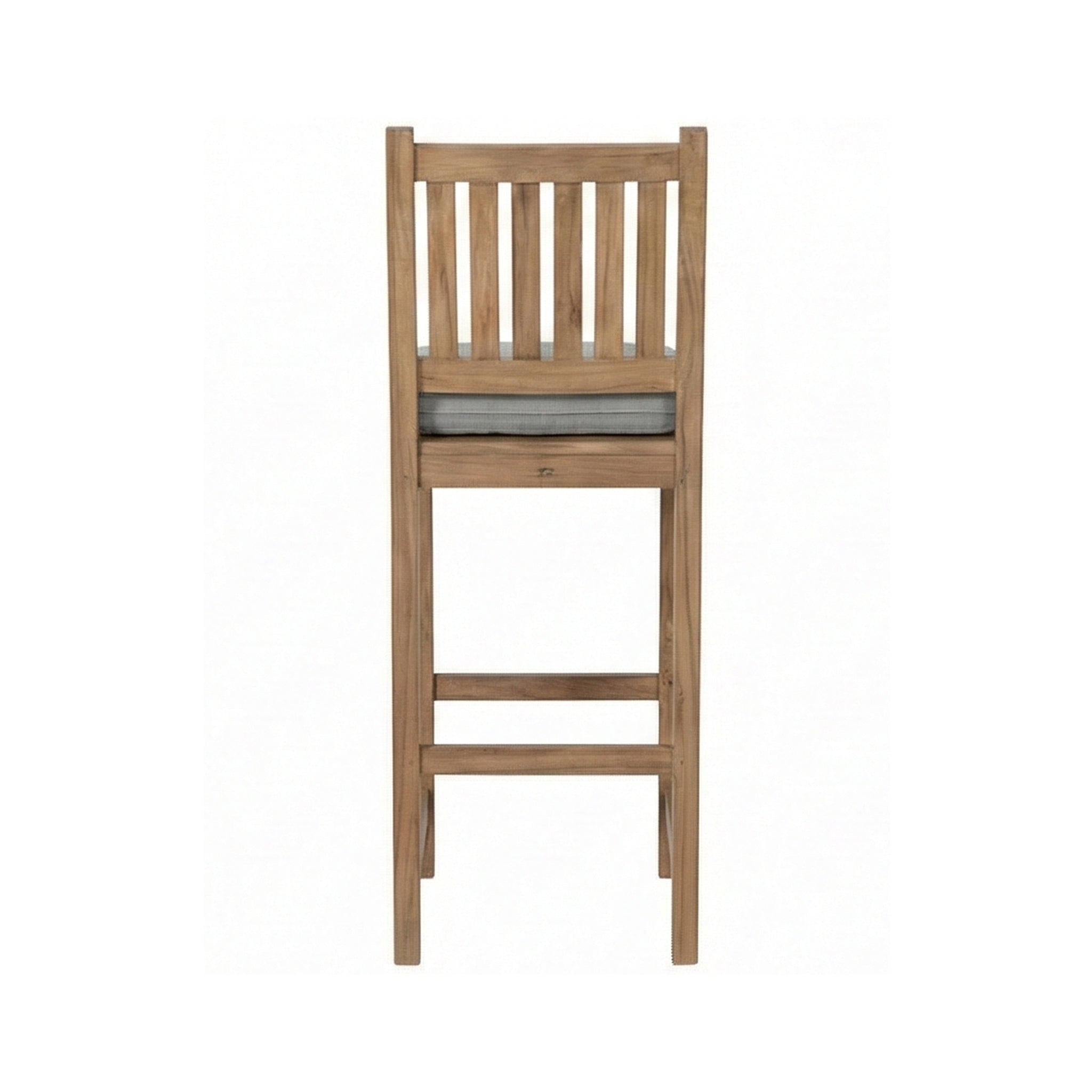 Patrice Upholstered Armless Teak Outdoor Bar Stool
