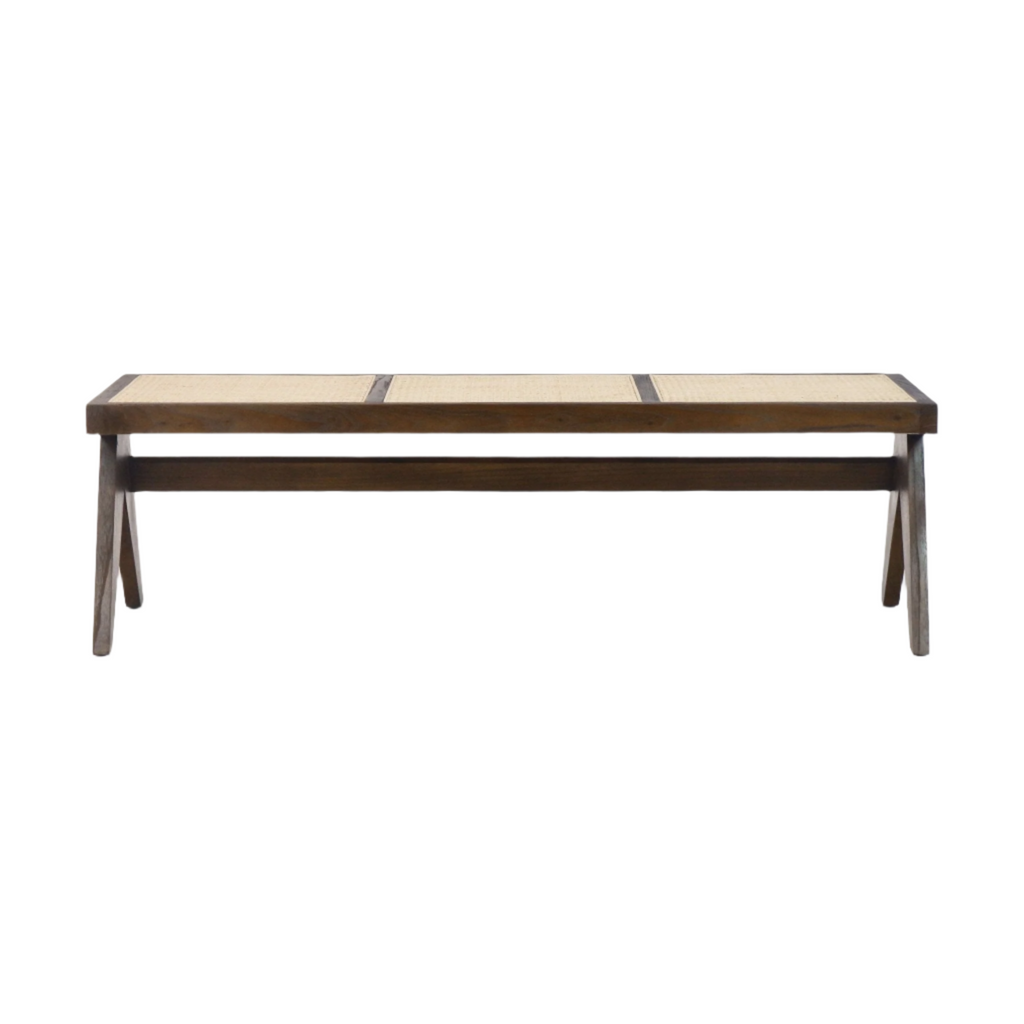 Pierre Jeanneret Cane Bench - INTERIORTONIC