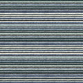 Close-up of contemporary striped upholstery fabric for sofas in blue, teal, navy and cream, woven from a viscose blend (90% viscose, 1.5% acrylic, 8.5% polyester) showing narrow horizontal stripes and textured surface.