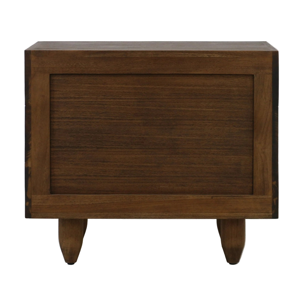 Ravello Large Solid Oak Nightstand with Brushed Bronze Handles