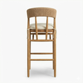 Harmonie Blonde Bar Counter Stool with Cushioned Seat and C-Back in Rope )