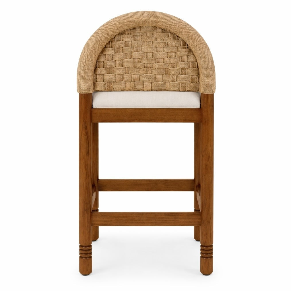 Sophia Solid Oak with Woven Back Bar & Counter Stool