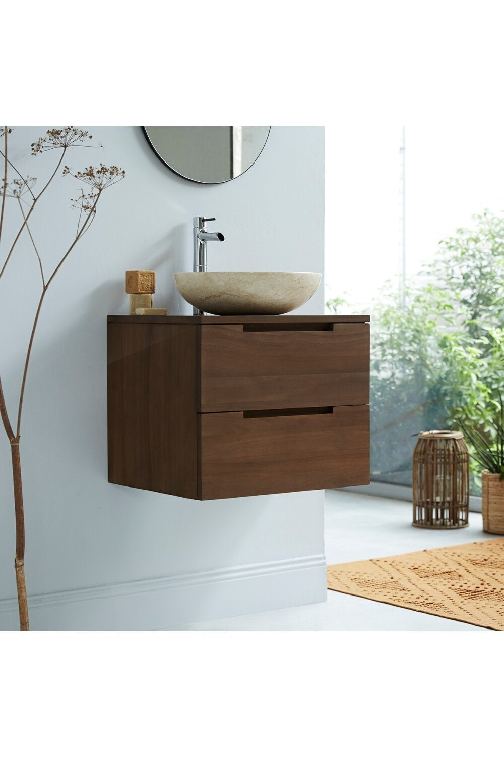 Sophia Solid Teak 24" Floating Single Bathroom Vanity