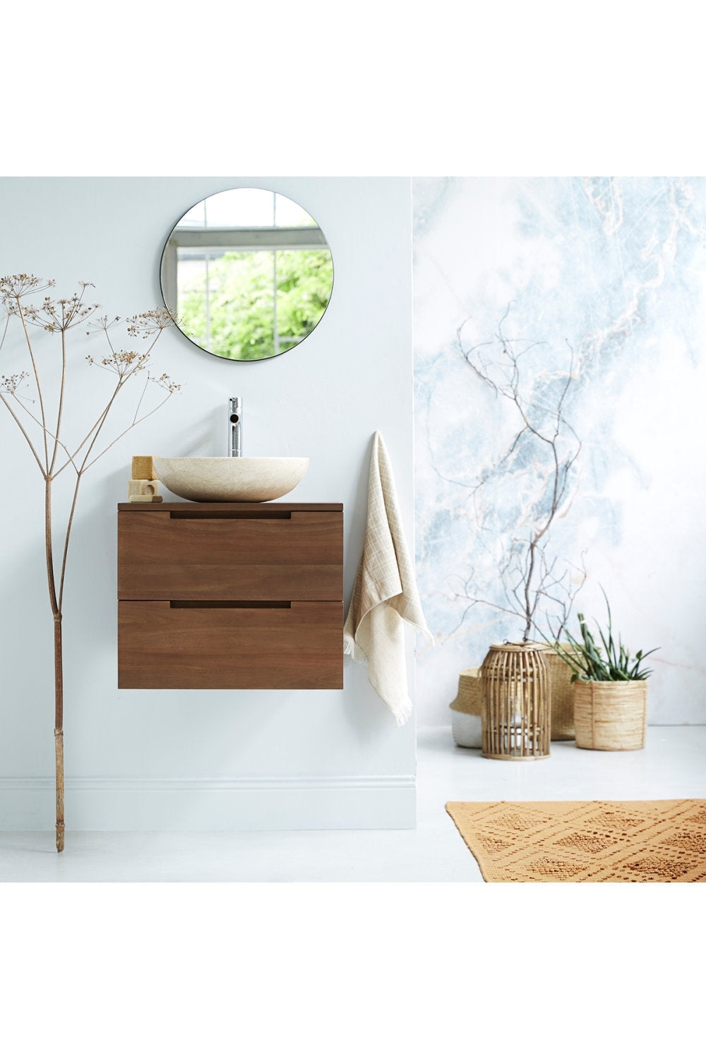 Sophia Solid Teak 24" Floating Single Bathroom Vanity