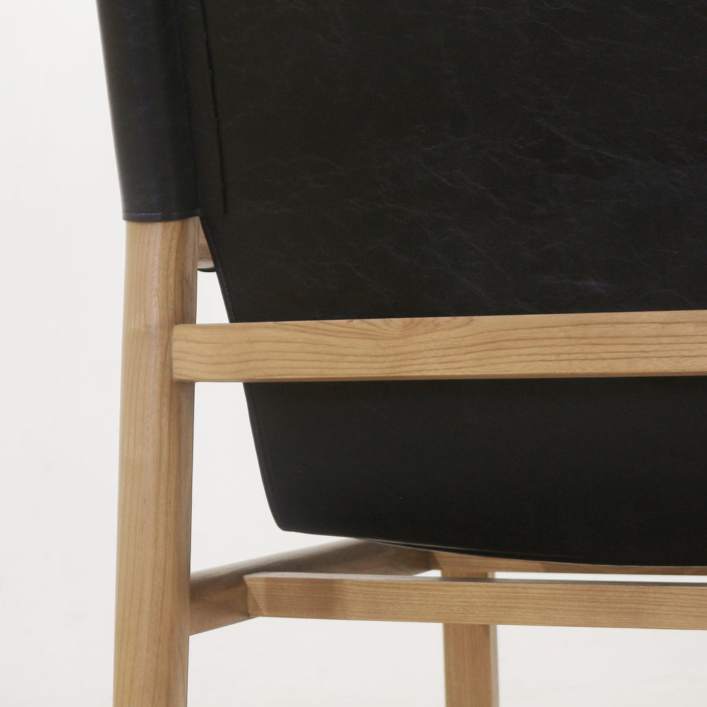 Toronto Leather & Teak Lounge Chair Teak