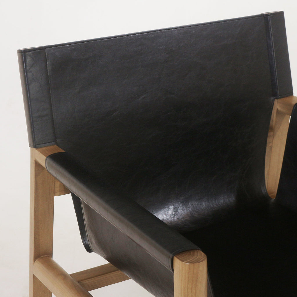 Toronto Leather & Teak Lounge Chair Teak
