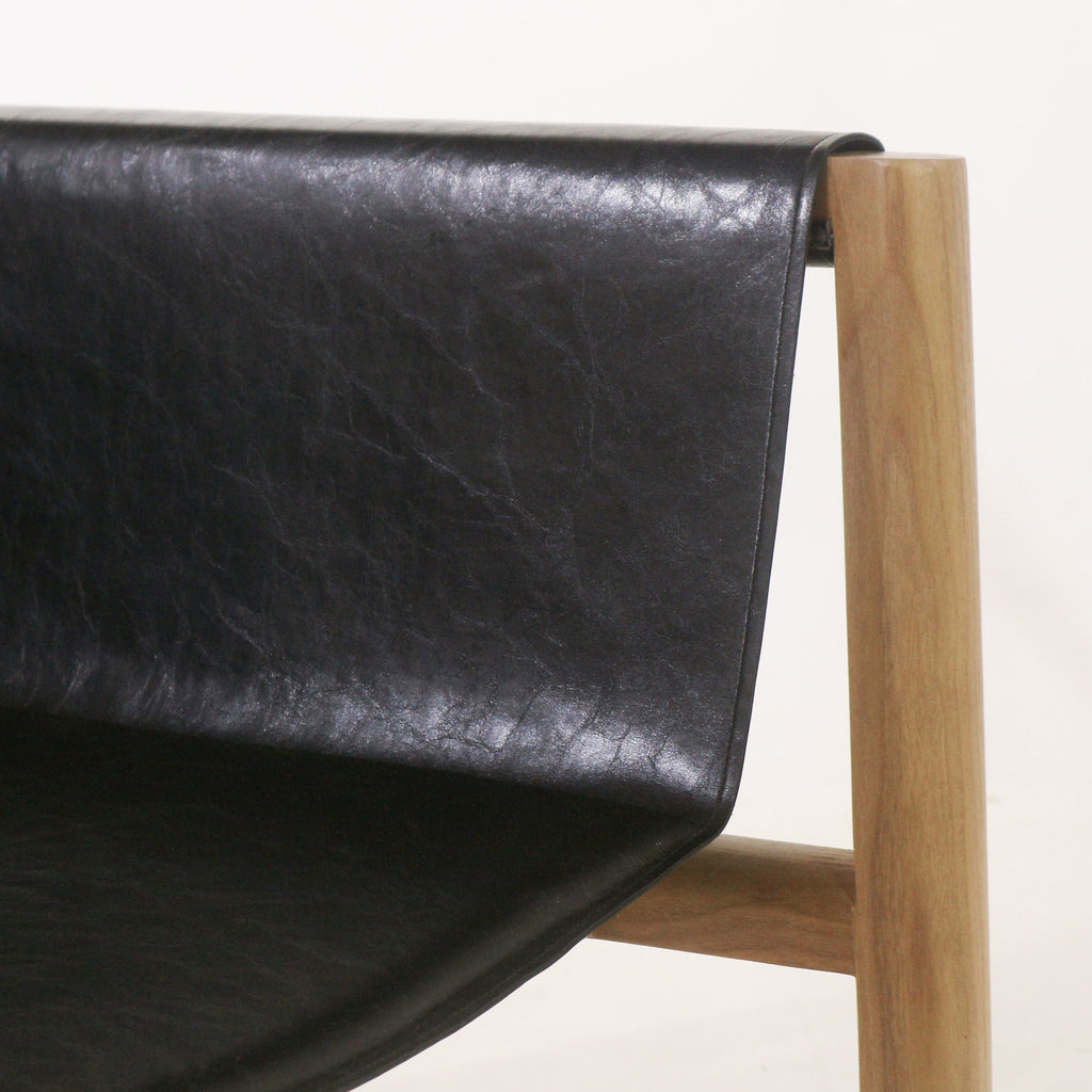 Toronto Leather & Teak Lounge Chair Teak
