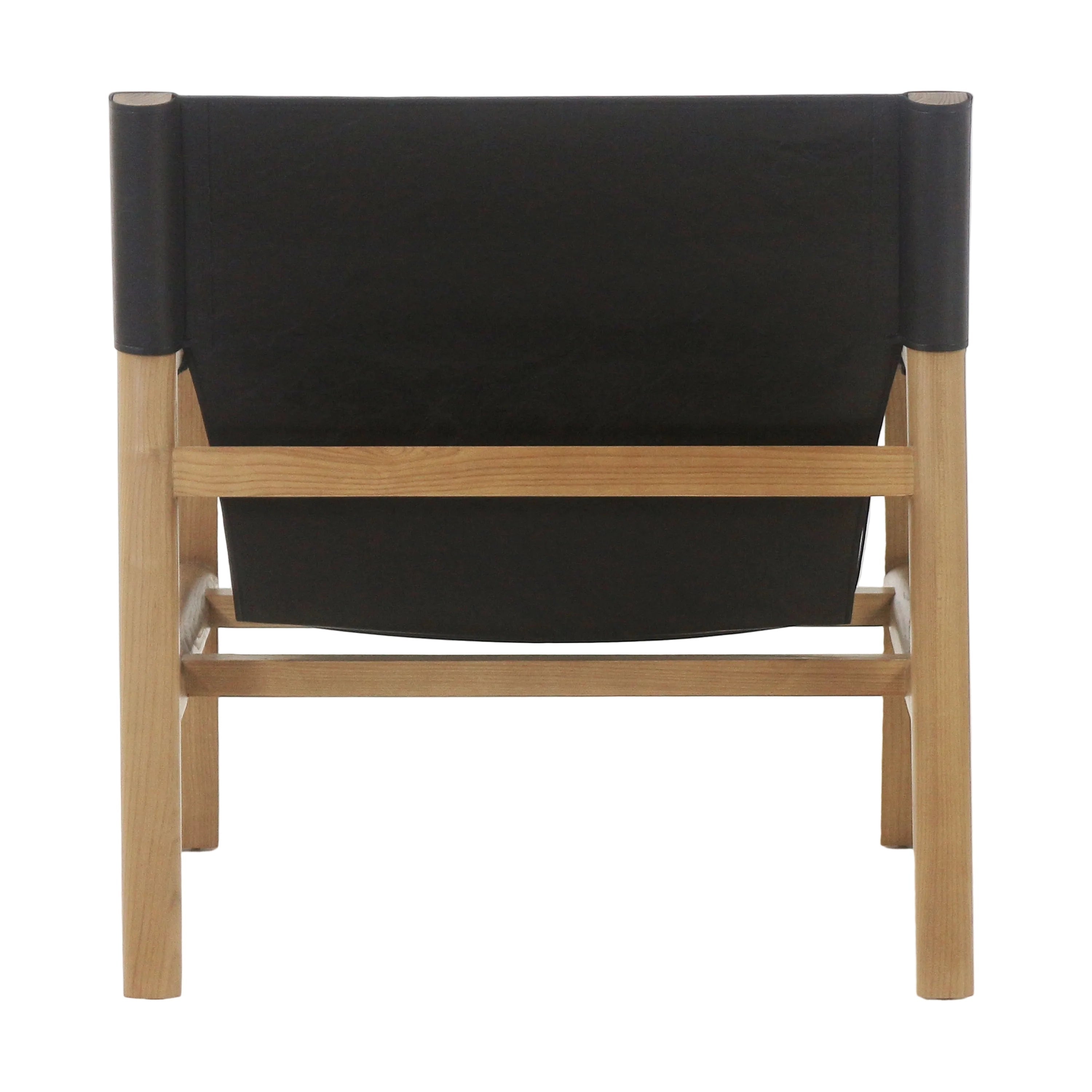 Toronto Leather & Teak Lounge Chair Teak
