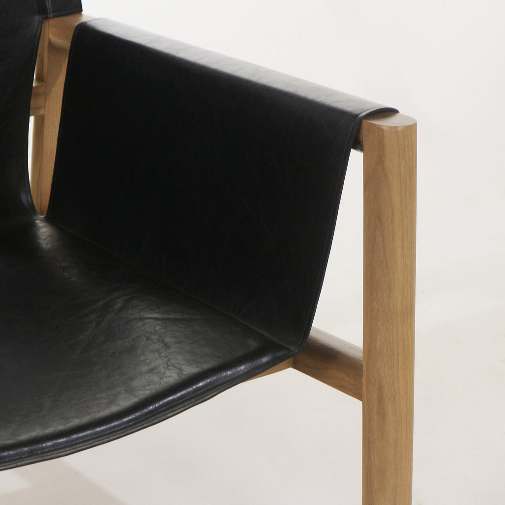 Toronto Leather & Teak Lounge Chair Teak