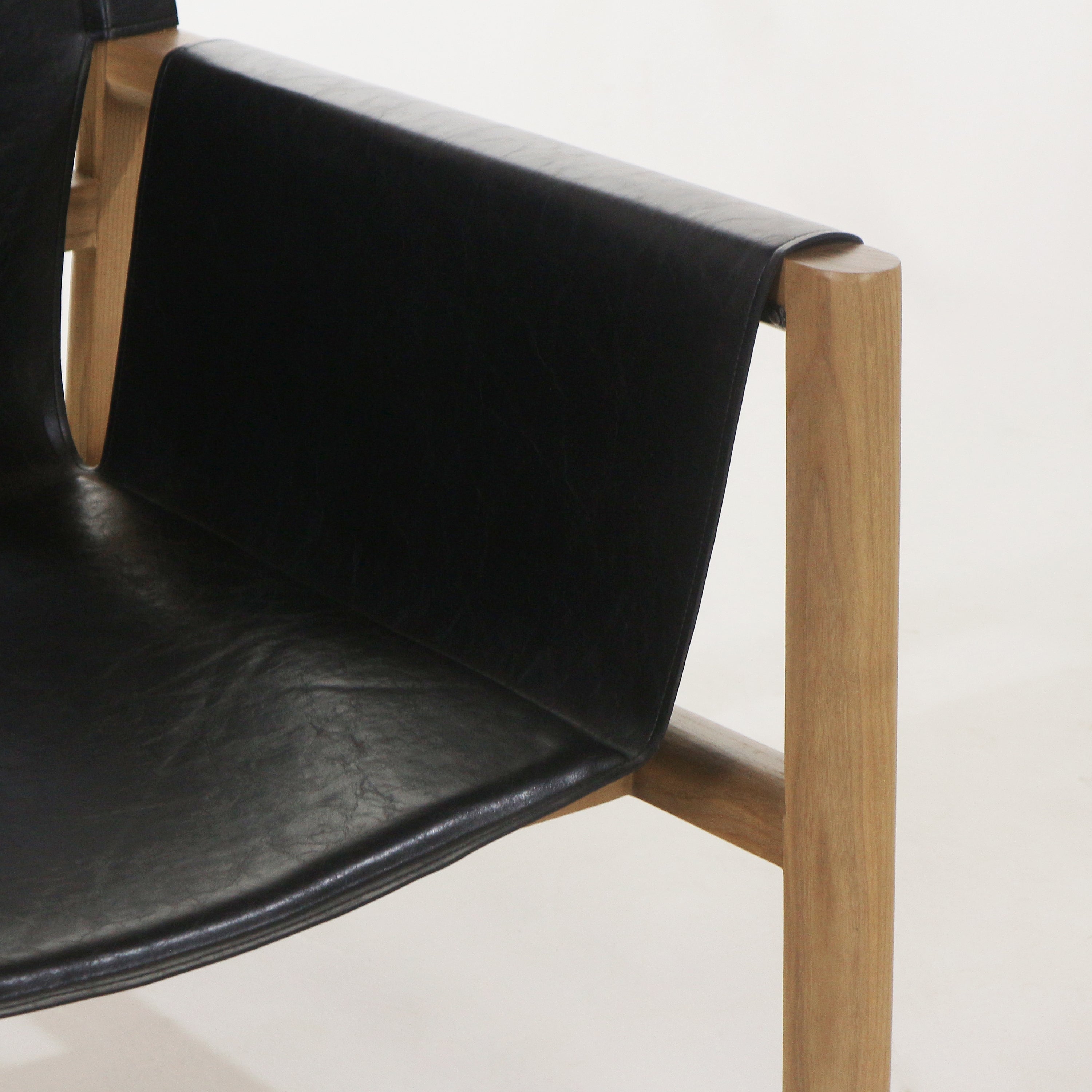 Toronto Leather & Teak Lounge Chair Teak