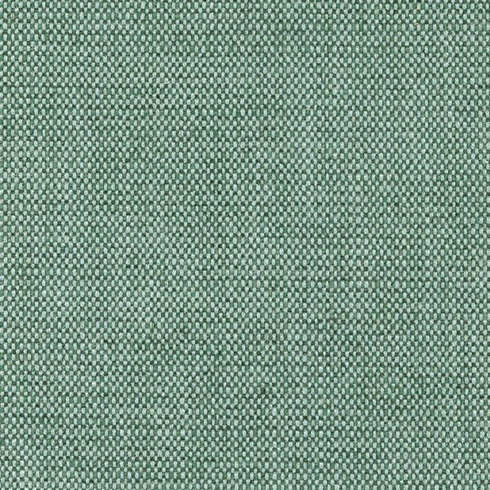 Close-up of sage-green woven upholstery fabric in a 6% wool, 20% linen, 43% viscose blend showing a tight, textured basket-weave suitable for sofas.