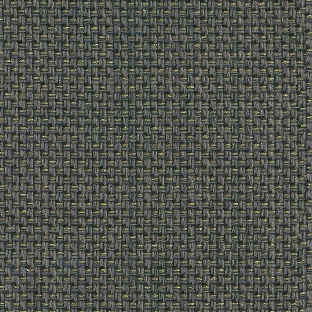Close-up of neutral woven upholstery fabric in beige-gray tones, a textured basket weave made of 25% linen, 50% viscose and 25% polyester, ideal for contemporary indoor sofa upholstery.