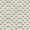 Close-up of textured woven upholstery fabric in neutral light gray and off-white, showing a subtle wave-like basketweave pattern in a 10.5% linen, 24.5% rayon and 65% polyester blend suitable for sofas.