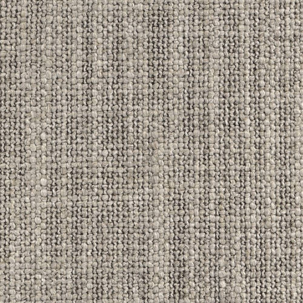 Close-up of beige linen-blend upholstery fabric showing a chunky looped woven texture with subtle two-tone neutral variation, designed for heavy-duty indoor sofa use.