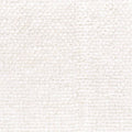 Close-up of cream off-white linen-blend upholstery fabric showing a tight basket-weave texture and soft slub yarns; 8% linen, 9% rayon, 83% polyester, contract-grade for sofas and office seating.