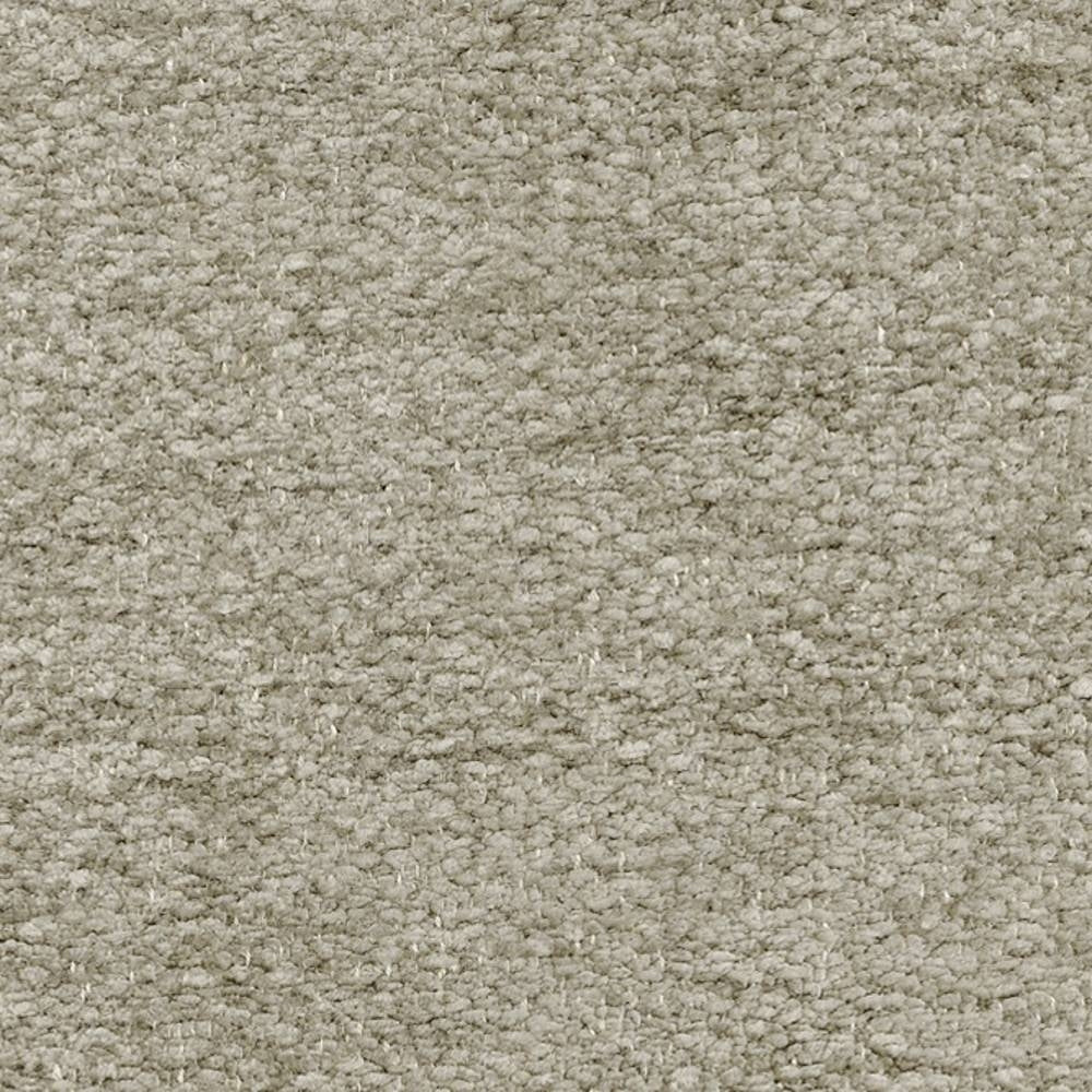 Close-up of cream boucle upholstery fabric showing soft looped texture; heavy-duty 6% linen, 7% rayon, 87% polyester blend suited for indoor sofa use.