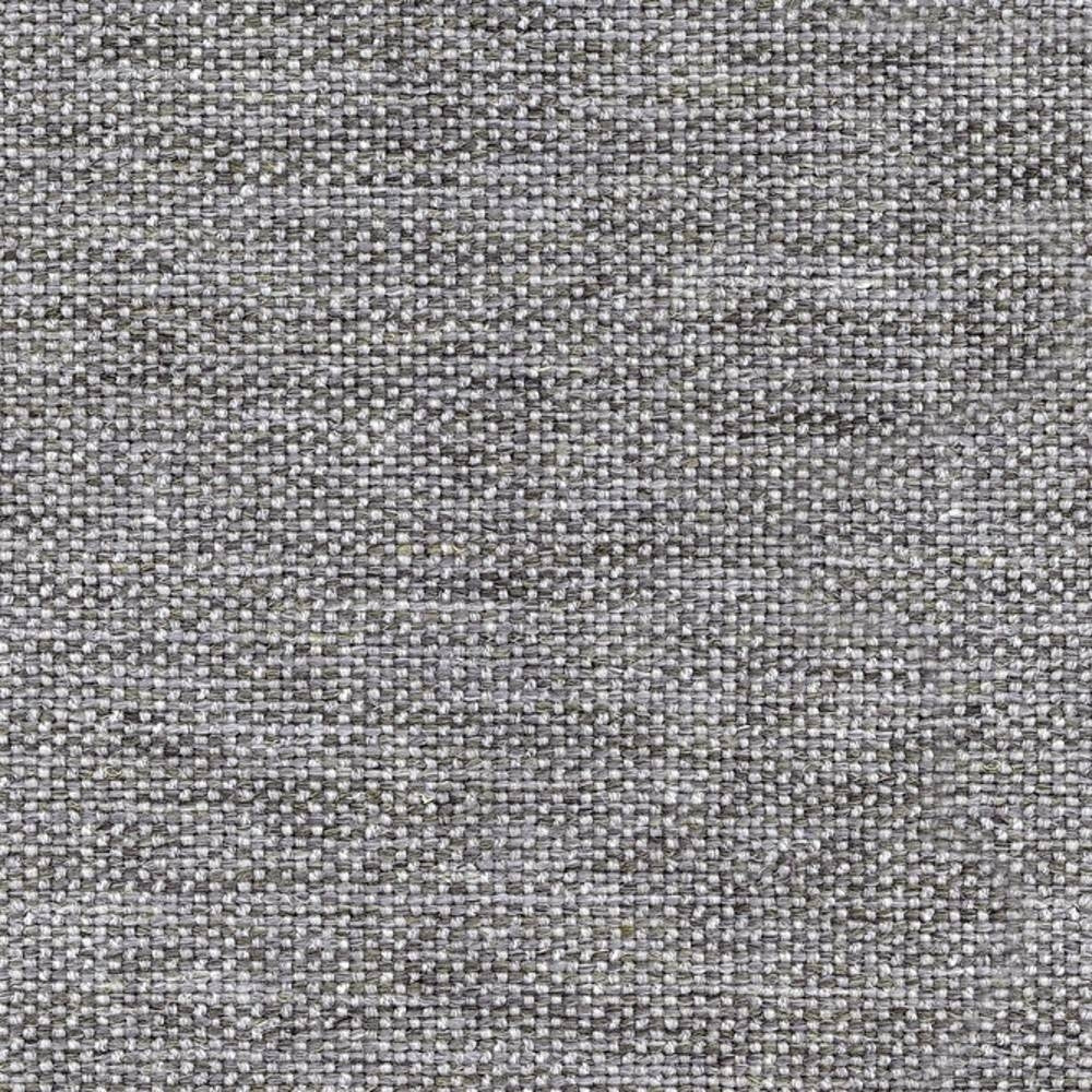 Close-up of a neutral beige-gray woven upholstery fabric swatch showing textured basketweave appearance; 5% wool, 10% linen, 36% acrylic and 49% triacetate blend suitable for modern sofas.