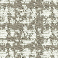 Close-up of neutral beige woven upholstery fabric with raised white boucle-like yarns creating a subtle abstract pattern; textured contemporary sofa fabric made from viscose, acrylic and polyester.