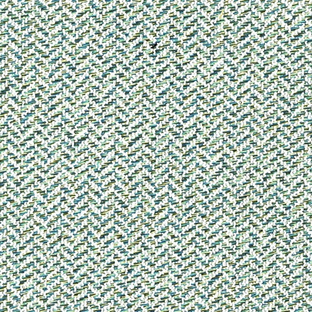 Close-up of beige woven upholstery fabric with subtle green and blue flecks; 38% rayon and 62% polyester, durable contemporary fabric suitable for sofas and office seating.
