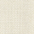 Close-up of cream, looped upholstery fabric showing a nubby woven texture; 17% wool, 10% viscose, 61% acrylic and 12% polyester blend for sofa use.