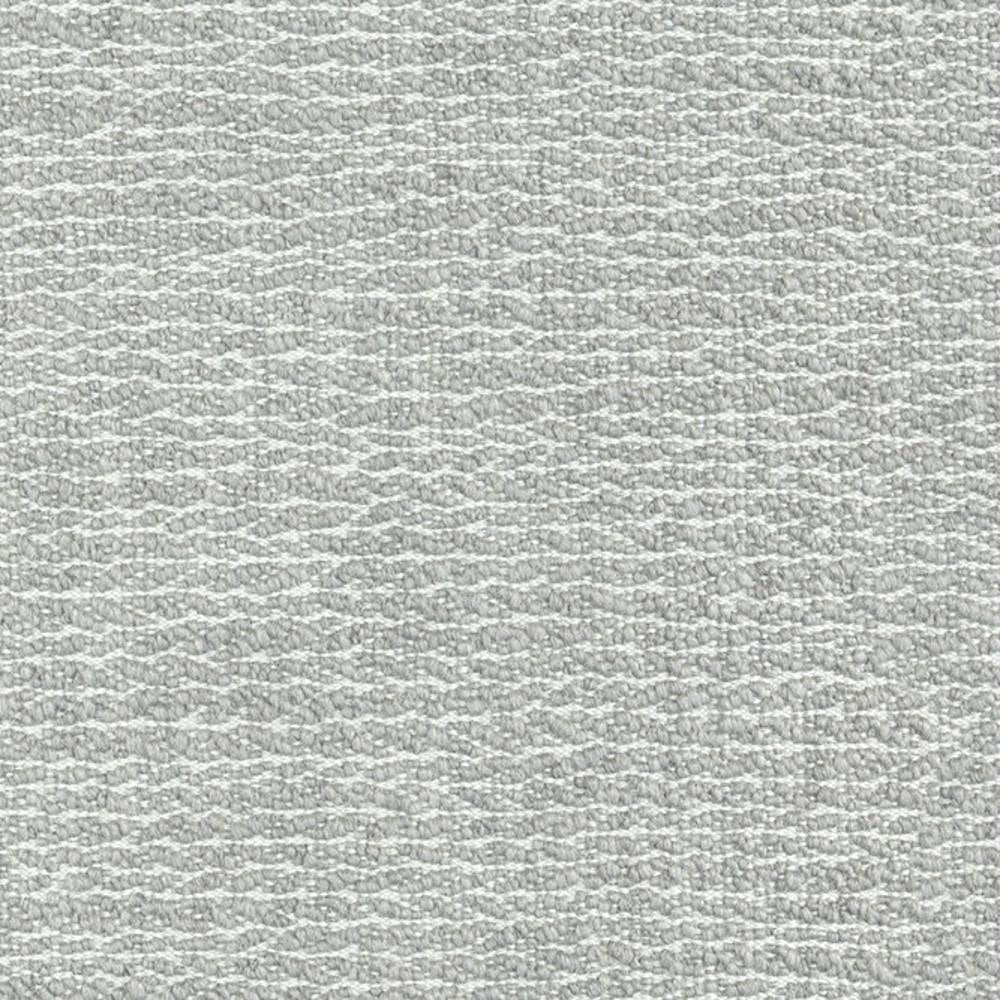 Close-up of neutral light-gray upholstery fabric showing a subtle wavy, looped texture; 18% wool, 47% acrylic and 35% polyester blend designed for sofa upholstery.