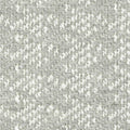 Close-up of light gray boucle upholstery fabric showing looped texture and creamy white flecks; a heavy-duty 20% wool, 69% acrylic, 11% polyester blend suitable for contemporary sofas.