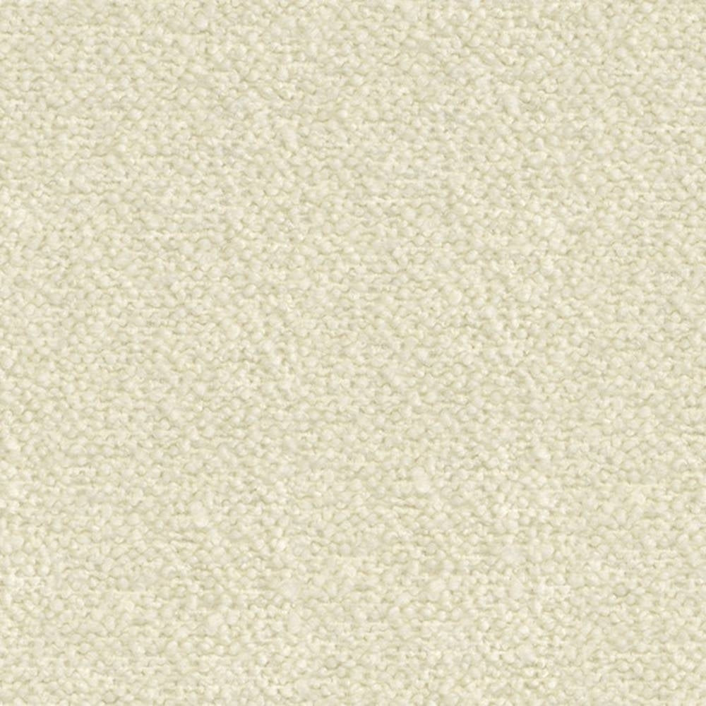 Close-up cream-beige boucle upholstery fabric swatch showing tight looped texture for sofas; composition 30% wool, 50% acrylic, 20% polyester.