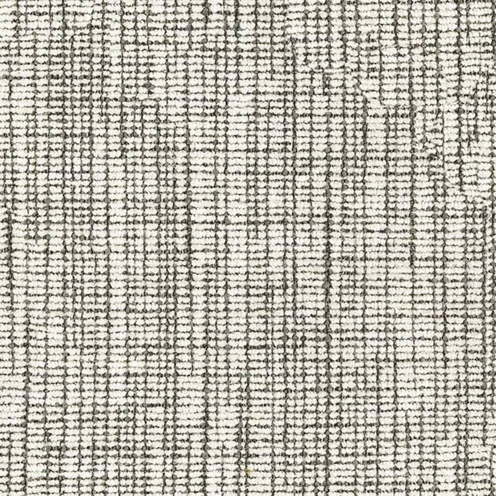 Close-up of beige and gray textured upholstery fabric in a rayon-wool-acrylic blend, showing a subtle grid-like weave and slub texture, ideal for contemporary sofa upholstery.