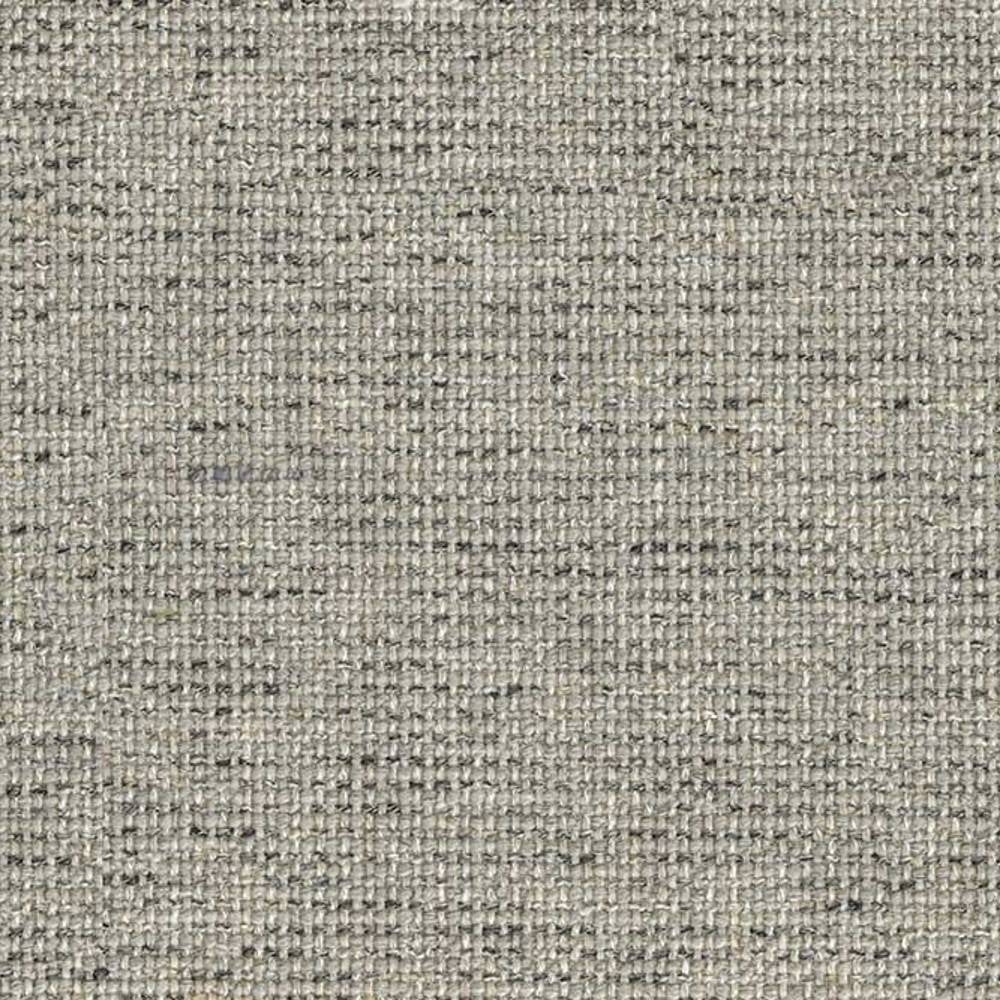 Close-up of neutral beige woven upholstery fabric showing a textured tight weave with subtle darker flecks, a durable 6% wool, 6% linen, 35% acrylic, 53% polyester blend ideal for contemporary sofa upholstery.