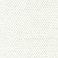 Close-up of an off-white neutral upholstery fabric swatch showing a small waffle-like basketweave texture; blended fibers include wool, acrylic, linen, rayon and polyester, intended for sofa use.