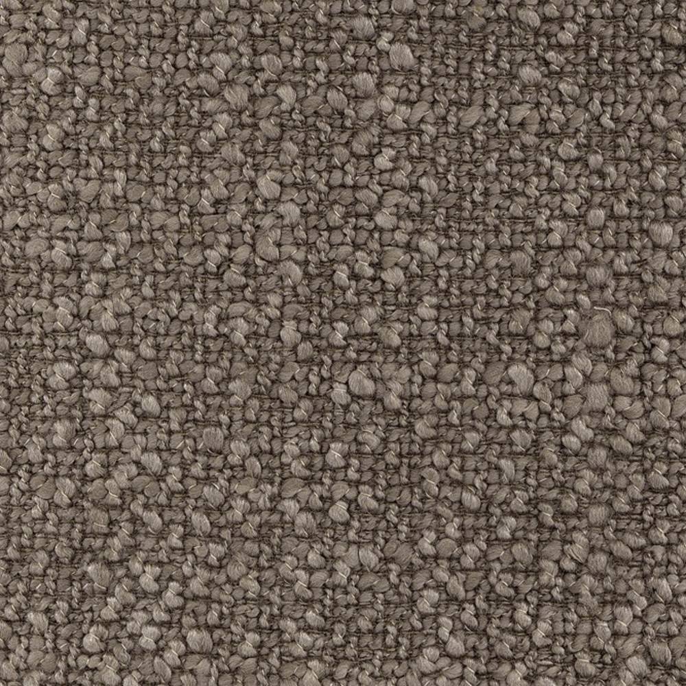 Close-up of cream neutral looped upholstery fabric with a pebble-like bouclé texture; 73% rayon and 27% triacetate, durable for indoor sofa use.