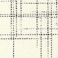 Close-up of cream wool-blend upholstery fabric showing a black windowpane grid and textured woven surface; composition 30% wool, 54% acrylic, 14% triacetate, suited for contemporary sofas and office seating.