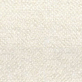 Close-up of soft cream boucle upholstery fabric showing a nubby, textured weave in a wool, acrylic, linen and triacetate blend, ideal for contemporary sofa upholstery.