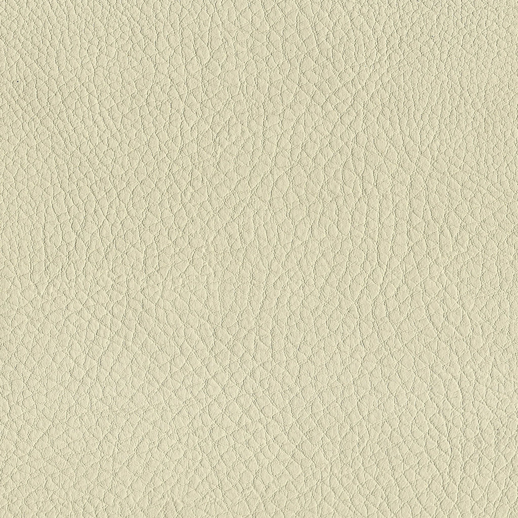 Close-up of beige leather upholstery showing fine pebble-grain texture and subtle natural creases, illustrating the chair's neutral, mid-century modern seat finish.